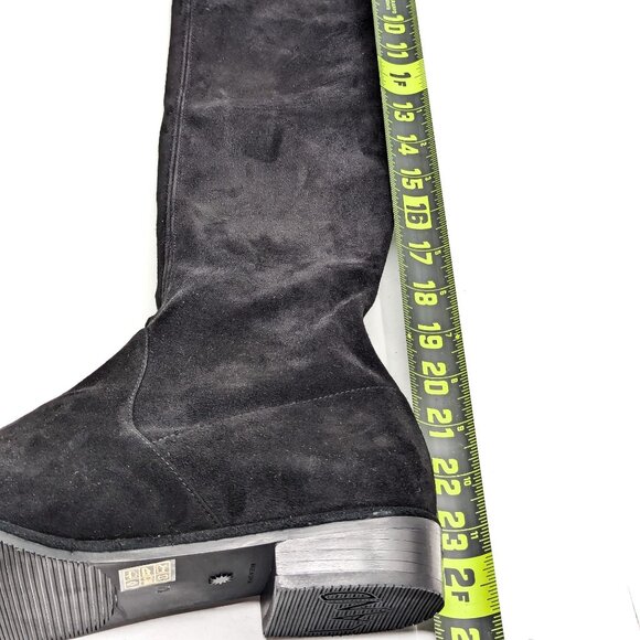 Stuart Weitzman Women Lowland Back Lace Black Suede OTK fashion Boots size 7.5 - Picture 11 of 11